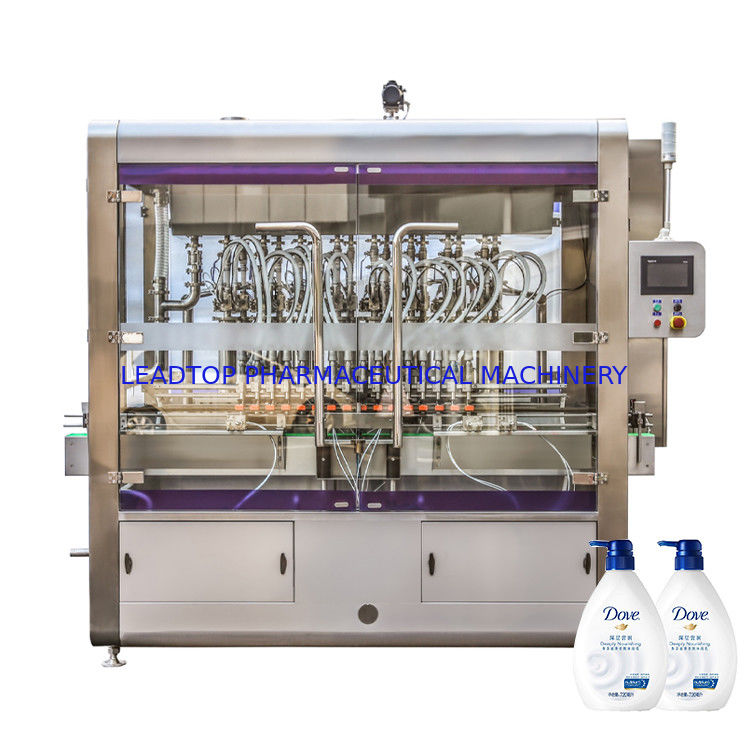 16 भरने के नोजल के साथ रोटरी तरल बोतल भरने की मशीन 50-5000ml रेंज 8 Kw बिजली की आपूर्ति